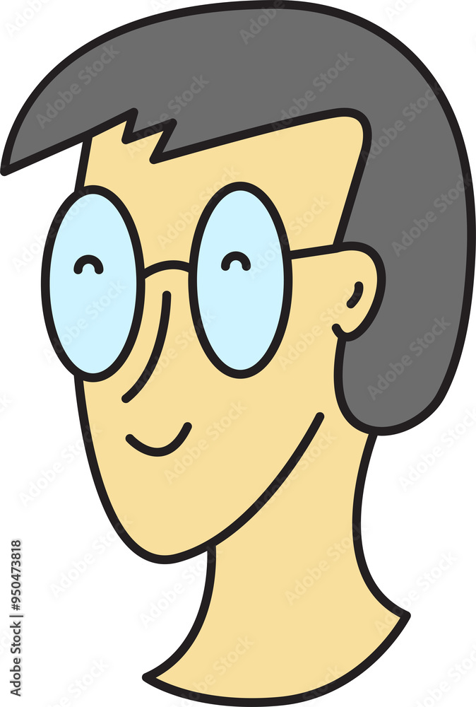 Geek Man Avatar Comic Character Style Geek Man Avatar Comic Character Style