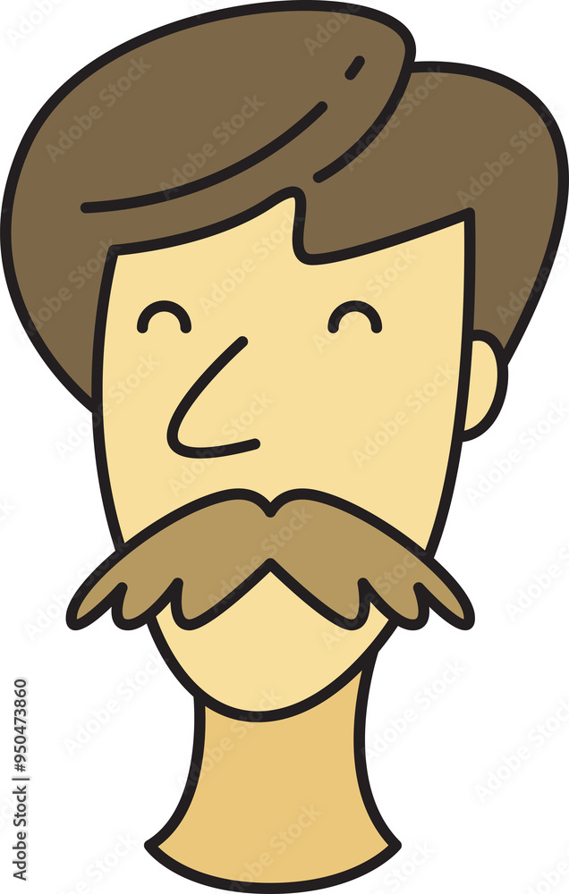 Obraz premium Old Man Avatar Comic Character Style