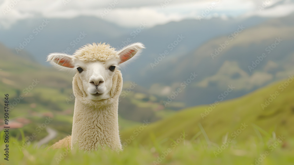 Fototapeta premium llama in the mountains