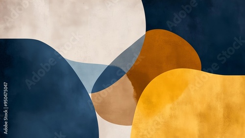 blue , yellow , brown and gray color painting abstract pattern background for wallpaper photo