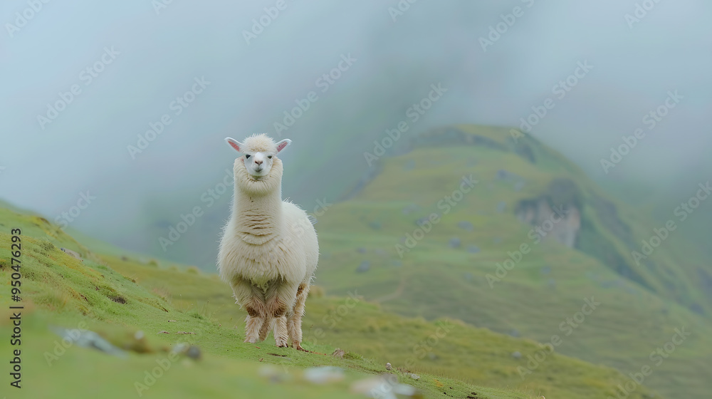 Fototapeta premium llama in the mountains