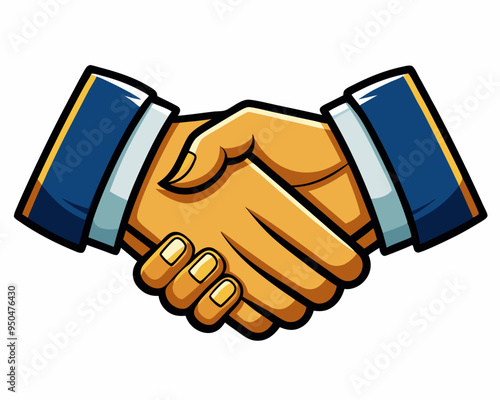 Handshake vector icon illustration, shaking hand color graphics on white background