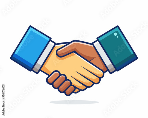 Handshake vector icon illustration, shaking hand color graphics on white background