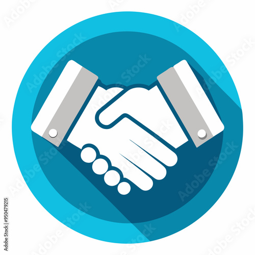 Handshake vector icon illustration, shaking hand color graphics on white background