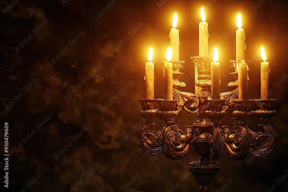 Illuminate Your Space with a Stunning 3D Render of a Majestic Bronze Candelabra Bursting with Warm Candlelight and Charm. Illuminate Your Space with a Stunning 3D Render of a Majestic Bronze Candelabra Bursting with Warm Candlelight and Charm.