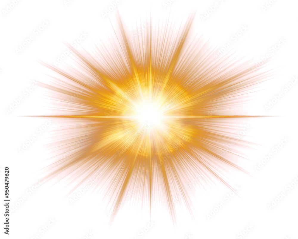 Obraz premium PNG Radiant golden light burst effect