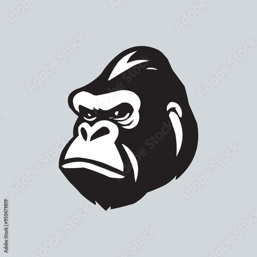 Gorilla head logo vector illustration. Gorilla mascot design photo