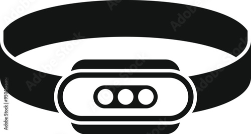 Simple vector icon of a headlamp, perfect for representing camping, hiking, or other outdoor activities