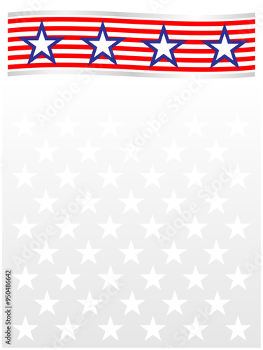 USA flag symbols patriotic background border with grey starry empty space for text.	

