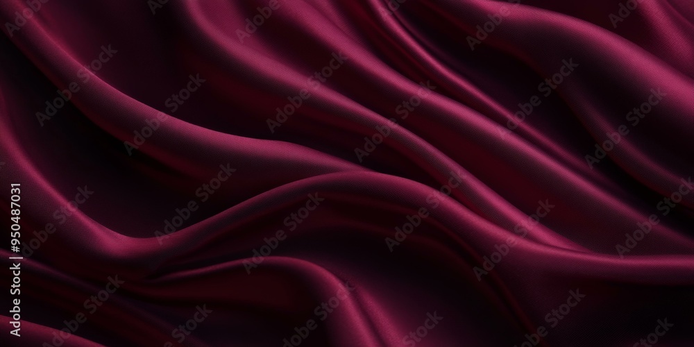 Deep red silky fabric draped in soft curves. Deep red silky fabric draped in soft curves.