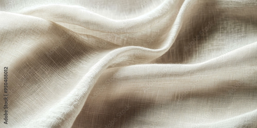 Close-up of a smooth, white, woven fabric. Close-up of a smooth, white, woven fabric.