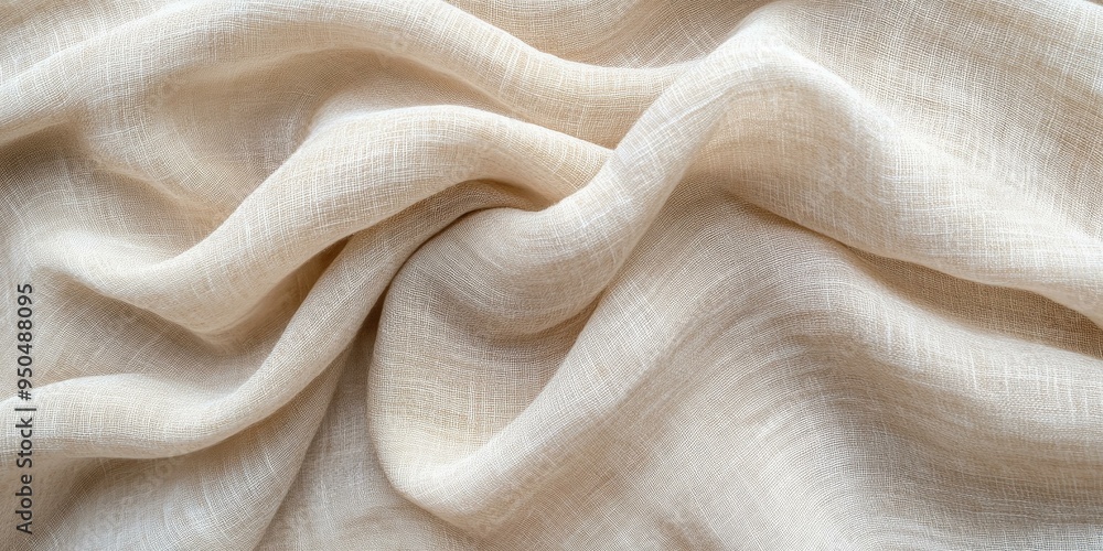 Soft, beige fabric with textured surface. Soft, beige fabric with textured surface.
