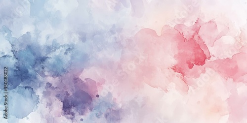 Abstract watercolor background in pink and blue.