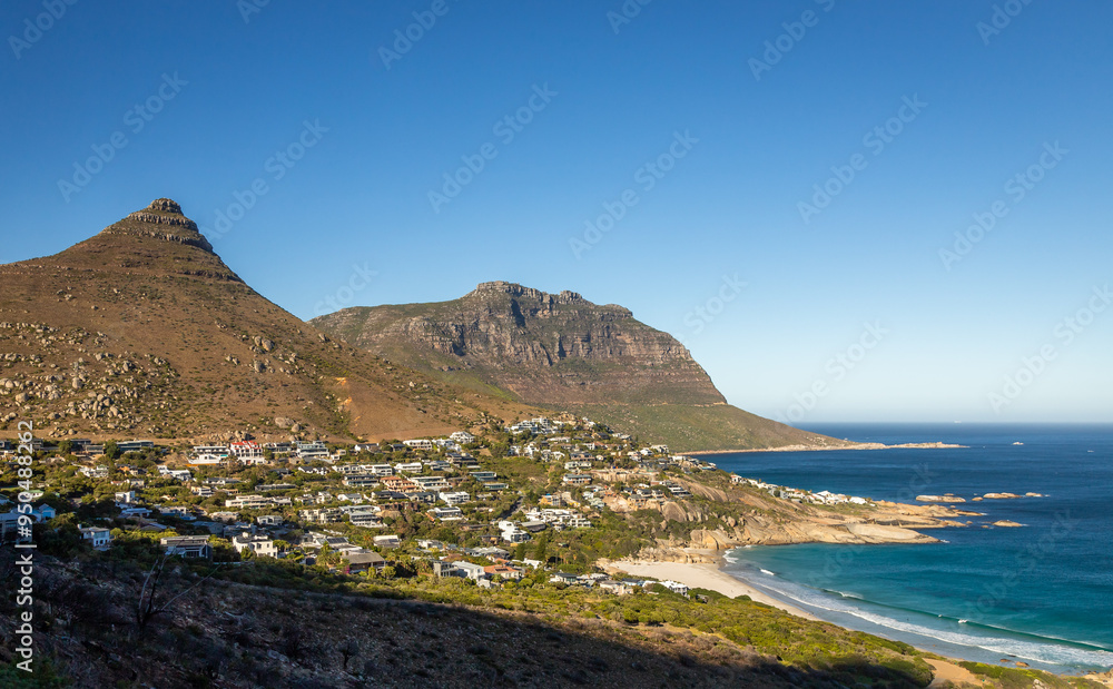 Fototapeta premium Exposure of the Twelve Apostles, part of the Table Mountain complex in Camps Bay, Cape Town, South Africa