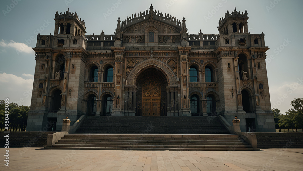 Fototapeta premium Grand throne-like architecture for worship, showcasing impressive design and reverence