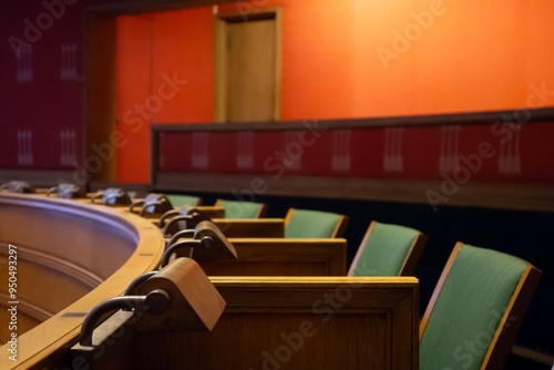 Interior of chamber in city hall in Oslo, Norway