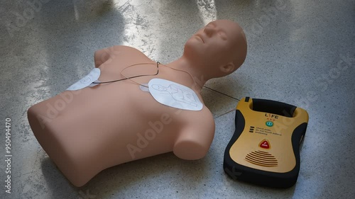 An Automatic Electronic Defibrillator Which Can Save Live Using Electric Shock Healthcare Hospital Emergency Equipment An Automatic Electronic Defibrillator A Portable Automated Medical Device Which C