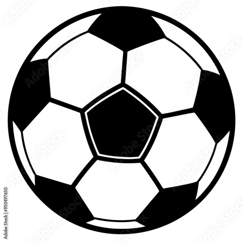 A soccer ball silhouette isolated on a white background 