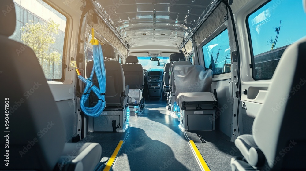 Spacious and Modern Interior of a Passenger Van Spacious and Modern Interior of a Passenger Van