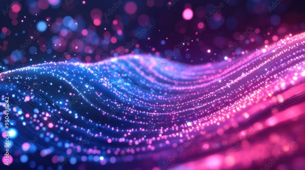 Abstract Blue and Pink Neon Wave Abstract Blue and Pink Neon Wave