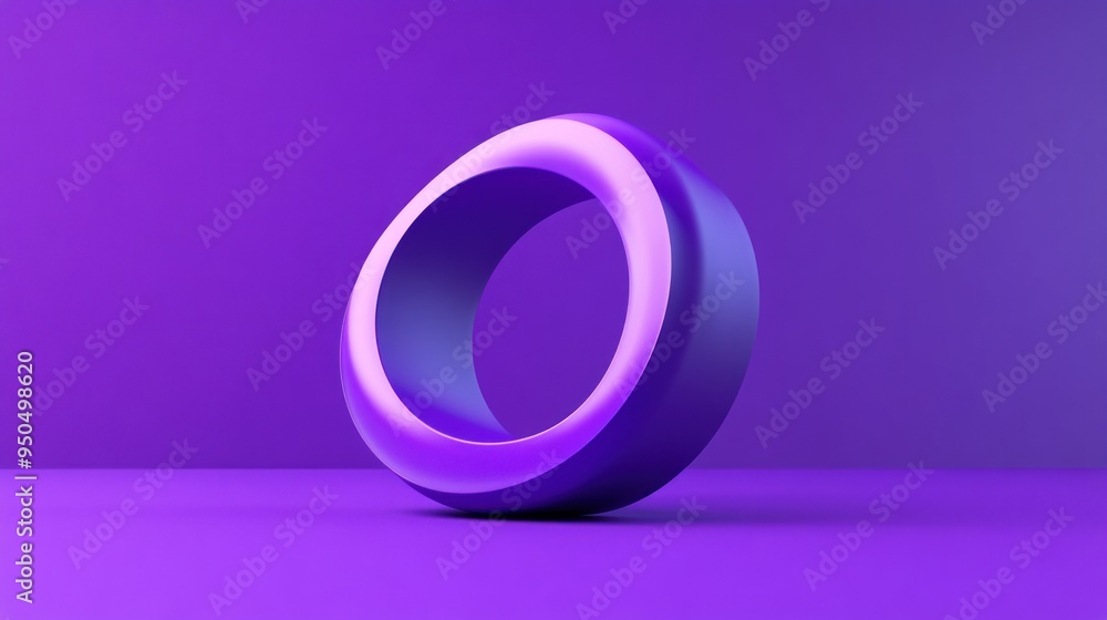 Purple 3D Ring on a Vibrant Background Purple 3D Ring on a Vibrant Background