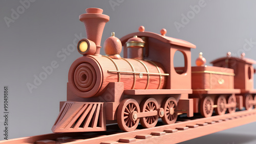 Professionally crafted 3D wooden model of Train. 