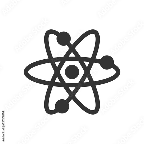 Molecule Structure Icon – Atomic Science Network Illustration