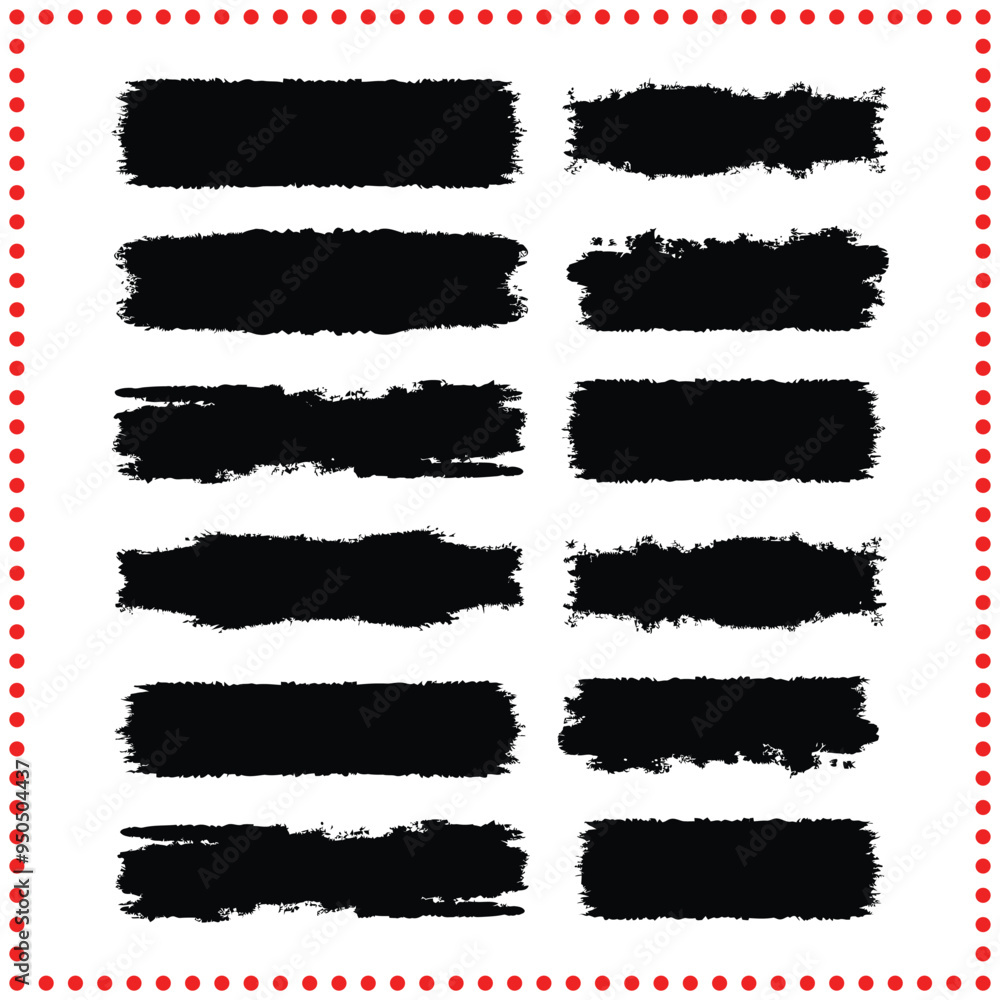 Versatile Black Brush Strokes Vector Set for Creative Design Use Versatile Black Brush Strokes Vector Set for Creative Design Use
