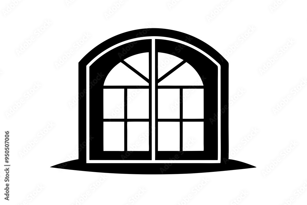 Home window silhouette vector illustration Home window silhouette vector illustration