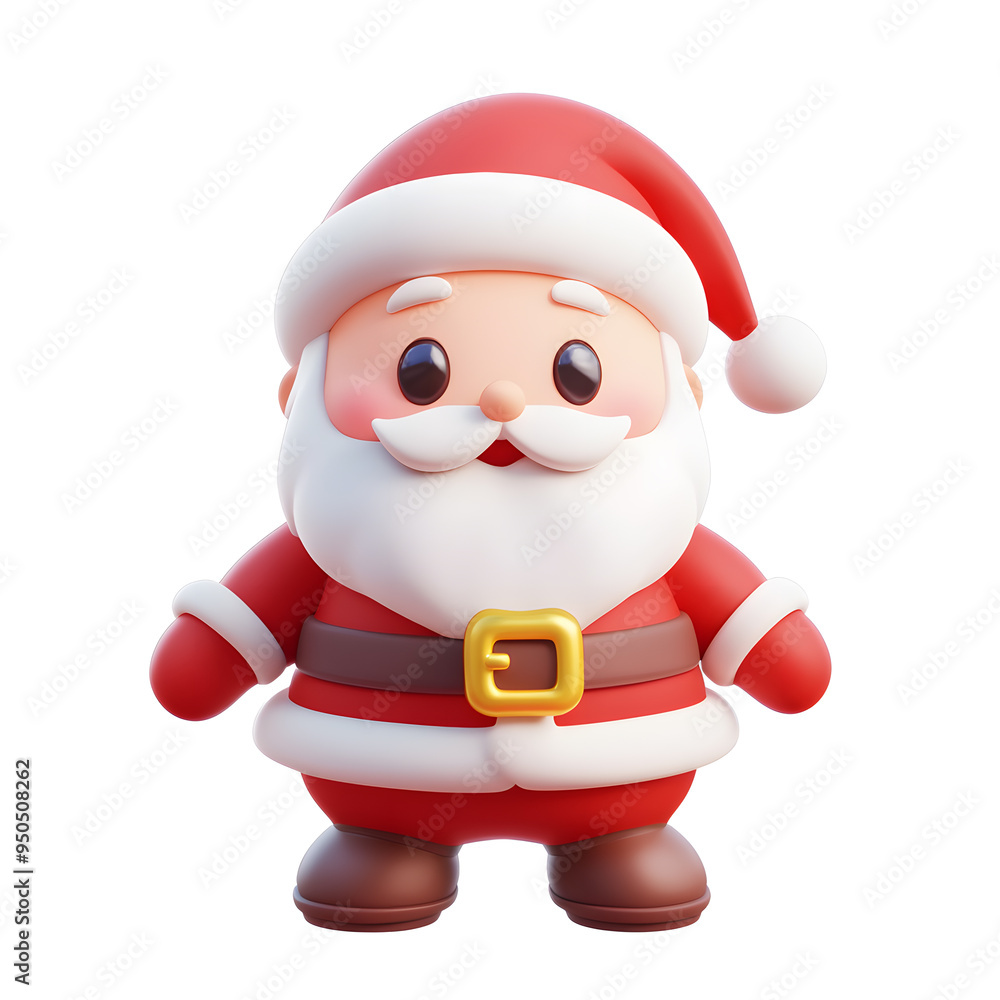 Cartoon Santa Claus 3D icon isolated on white background Cartoon Santa Claus 3D icon isolated on white background