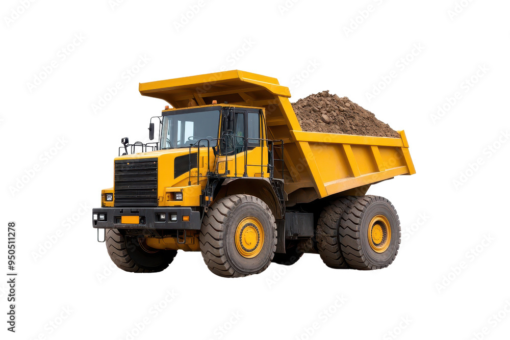 Heavy-duty yellow dump truck loaded with dirt on construction site, ideal for transporting materials and projects. Heavy-duty yellow dump truck loaded with dirt on construction site, ideal for transporting materials and projects.