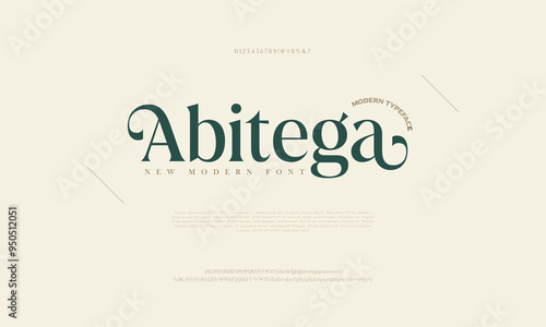 Luxury wedding alphabet letters font with tails. Typography elegant classic lettering serif fonts and number decorative vintage retro concept for logo branding. vector illustration