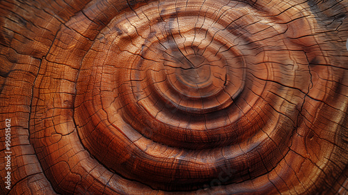 Close-up of tree rings showing intricate patterns. Concept of nature, time, and growth.