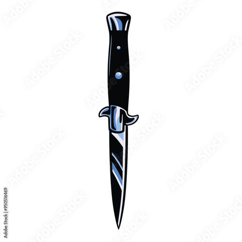 Принти на полотні Switchblade hand drawn illustration in vintage hand drawn style