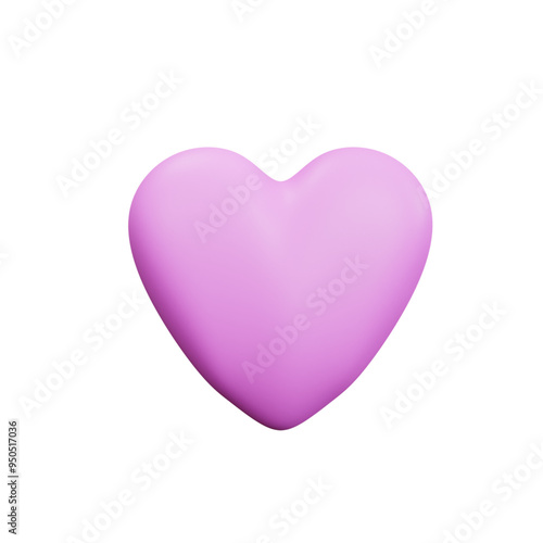 Red Heart Icon 3d Render Illustration isolated on transparent background. 