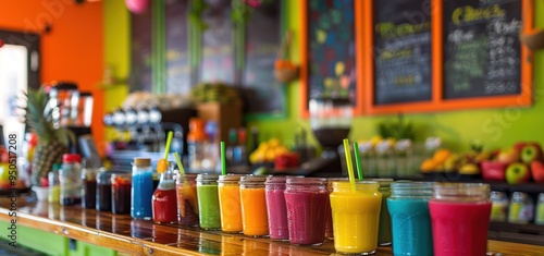 Wallpaper Mural Rainbow Smoothies at a Cafe Torontodigital.ca