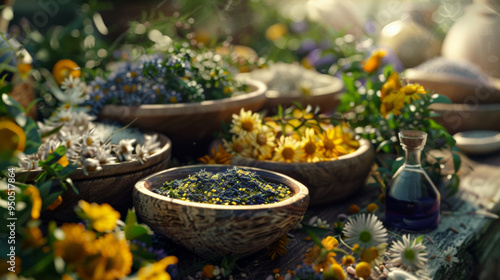 Wallpaper Mural Herbal ingredients. Editorial Photography Torontodigital.ca