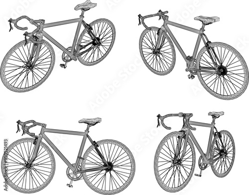 Vector sketch illustration of a racing bicycle design for racing athletes