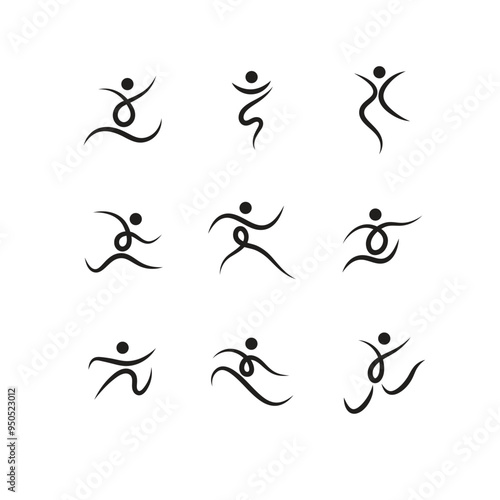 Abstract Human Figures in Motion Vector