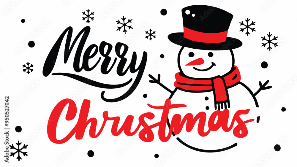 Merry Christmas snowman vector illustration card with Black and Red Theme and New Year Card Merry Christmas snowman vector illustration card with Black and Red Theme and New Year Card