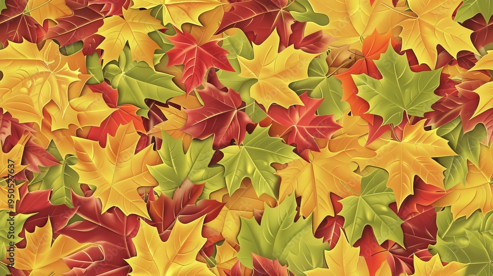 Autumn-Themed Game Style Maple Leaf Pattern. AI generated illustration Autumn-Themed Game Style Maple Leaf Pattern. AI generated illustration