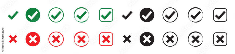 Check mark icon set. Check marks for agreement, vote, confirmation, choise. Checkmarks and confirm. Vector illustration Check mark icon set. Check marks for agreement, vote, confirmation, choise. Checkmarks and confirm. Vector illustration
