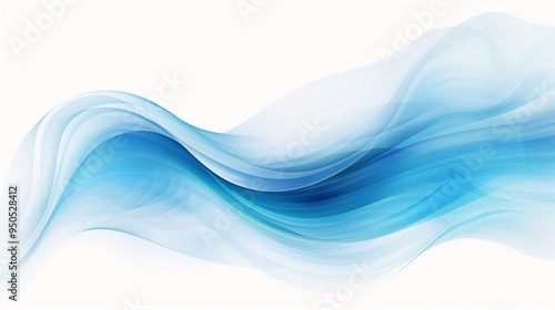 Chill blue air currents. Abstract light breeze effect, wind, and streams of fresh airflow. Design element on a white background.
