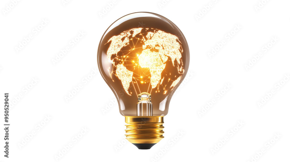 Global Innovation Concept with Earth Inside a Light Bulb. Global Innovation Concept with Earth Inside a Light Bulb.