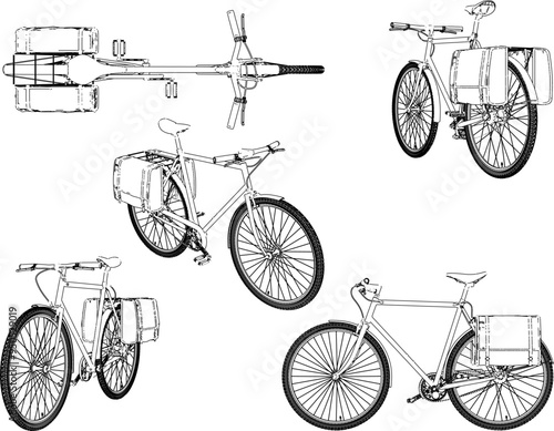 Sketch illustration silhouette vector image design of an old classic vintage ethnic bicycle from the era of struggle for collection