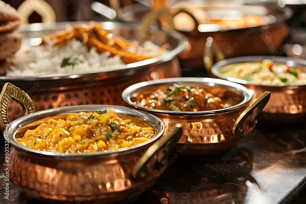 Closeup of Indian Curry in a Copper Bowl Closeup of Indian Curry in a Copper Bowl