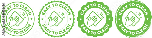 Easy Clean Icons set in Green filled and outlined.