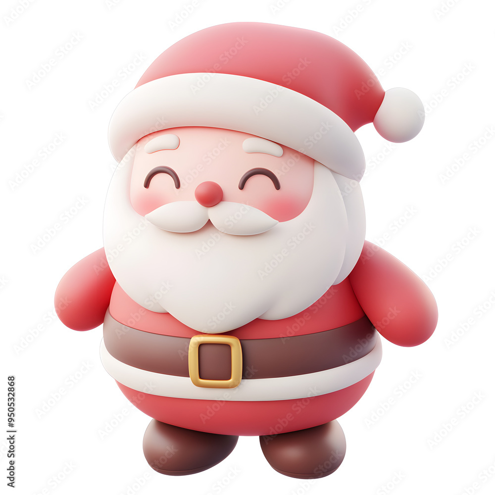 Cartoon Santa Claus 3D icon isolated on white background Cartoon Santa Claus 3D icon isolated on white background