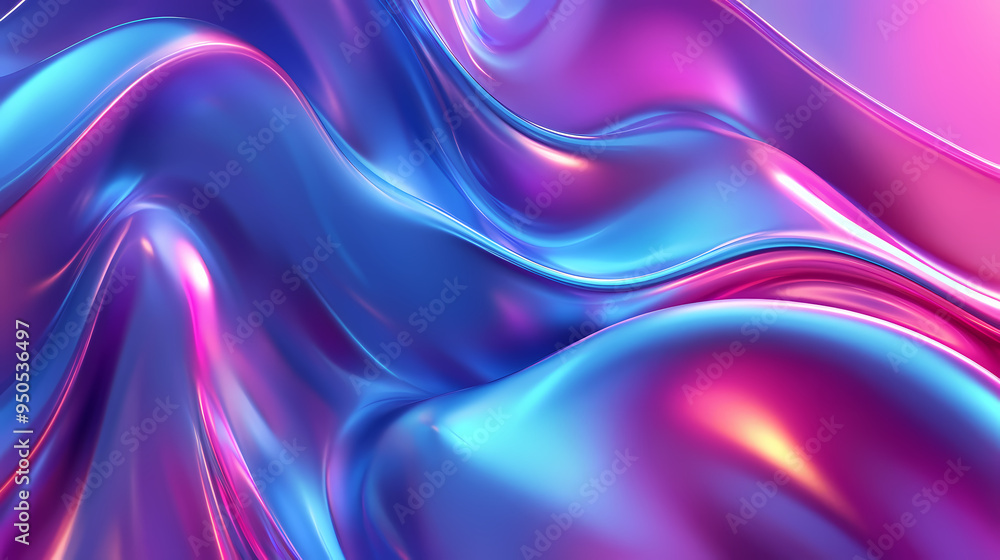 Liquid shapes abstract holographic 3d wavy background. Abstract. Illustration Liquid shapes abstract holographic 3d wavy background. Abstract. Illustration