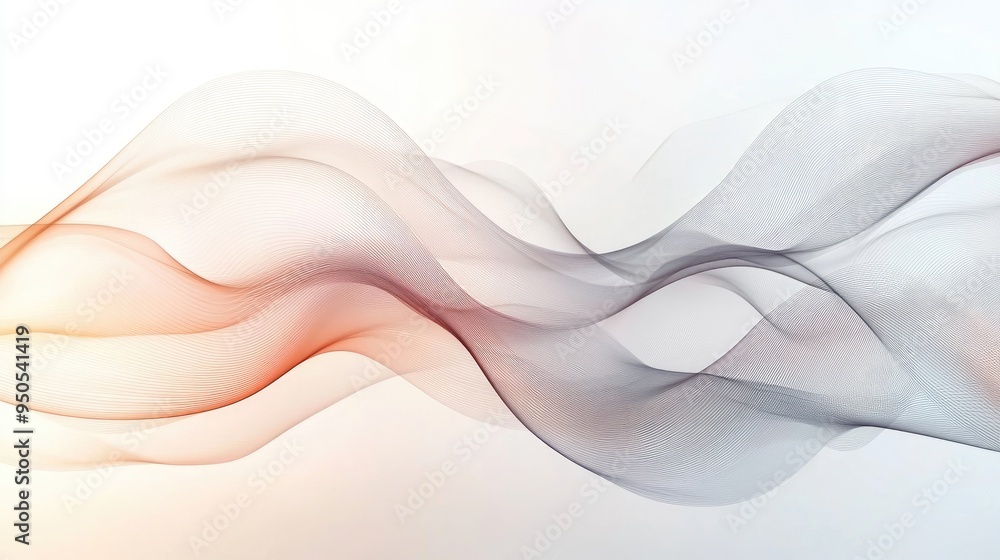 Fototapeta premium Soothing abstract symbol for spa therapy, with gentle lines and flowing shapes, creating a dreamlike atmosphere on a white-light grey background